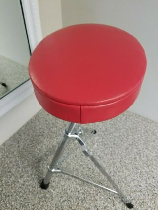 Vintage Ludwig Red Throne Stool Seat 60 
