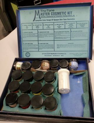 Vintage Embalming Cosmetic Make Up Kit Tru - Derma Covering Cream