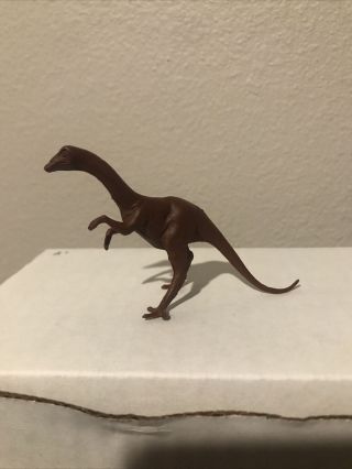 Vintage Struthiomimus Dinosaur Brown Plastic Prehistoric Marx