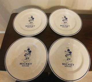Walt Disney Mickey Mouse 11 " Dinner Plates Set Of 4