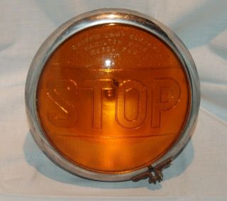 Vintage Glass Amber Lens (stop) Tail Light With Mount Bracket Attached,  Rat Rod