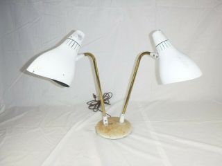 Vtg Mid Century Lightolier Double Cone Desk Lamp Gerald Thurston Needs Tlc