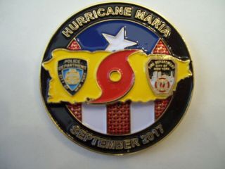 Nypd - Fdny Task Force 1 Urban Search & Rescue Hurricane Maria Challenge Coin
