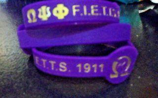 10 Pack Omega Psi Phi Wristband: 8.  5 " : Color Filled: For The Bigger Wrist