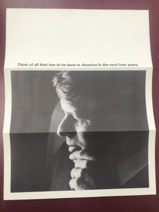 Orig 1968 Robert Kennedy Us Presidential Campaign California Primary Insert