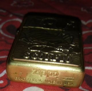 Vintage Zippo 1997 Scorpio Lighter Barrett Smythe COND.  Brass VERY RARE 3