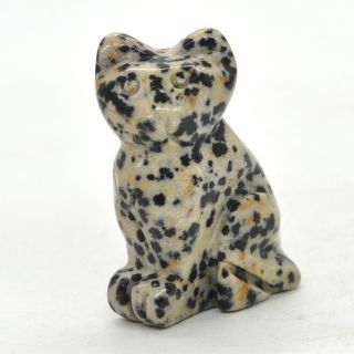 1.  5 " Stone Carving Cat Figurine Dalmatian Spot Crystal Healing Gemstone Decor