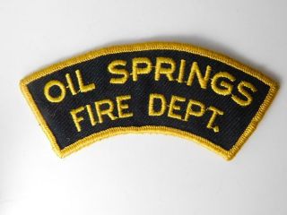 Oil Springs Fire Department Vintage Patch Badge Ontario Canada Firefighter