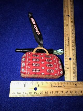 Disney Mary Poppins Carpet Bag Umbrella Ornament RARE 3