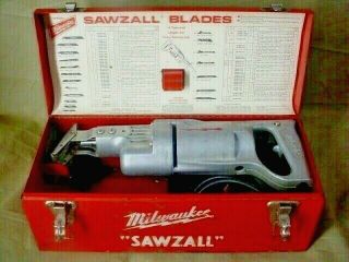 Vtg.  Milwaukee Sawzall 6510 Two Speed Saw Metal Case Great