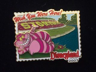 Disney Dlr Wish You Were Here 2007 Storybook Land Canal Boats Cheshire Cat Pin