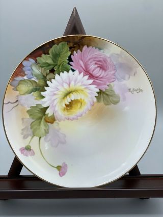 Antique Japanese Plate Hand Painted And Signed Kiyoshi Saito