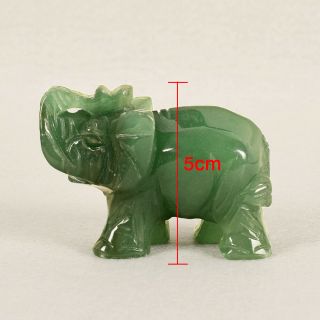1.  5 inch Chinese Green Jade Carved Lucky Elephant Small Feng Shui Statue 2