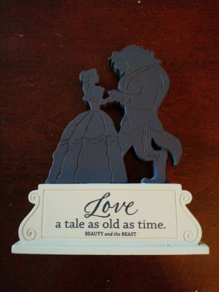 Hallmark Disney Beauty And The Beast Plaque Silhouette Love Old As Time.