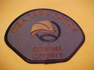 California Dea Task Force Sonoma County Police Patch Shoulder Size
