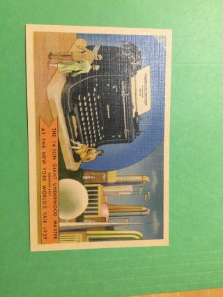 Zg 966 Linen 14 Ton Giant Underwood Master Typewriter York Worlds Fair 1939