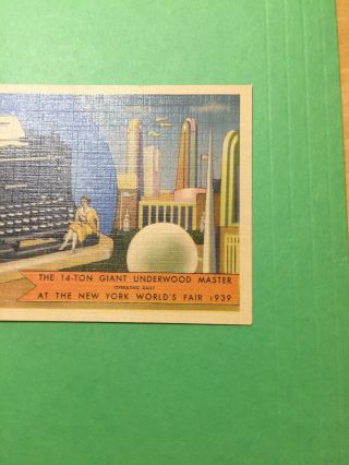 Zg 966 Linen 14 Ton Giant Underwood Master Typewriter York Worlds Fair 1939 3