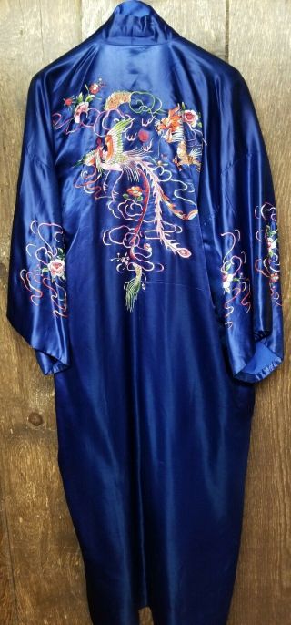 Vintage Imported Hand Embroidered Chinese Silk Robe