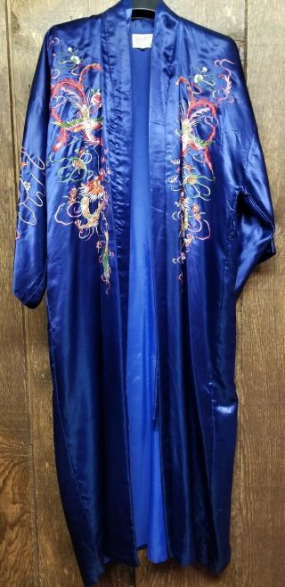 Vintage IMPORTED Hand Embroidered Chinese Silk Robe 2