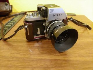 Vintage Japan Nikon F Photomic Slr Camera W Nikkor 50mm 1:1.  8 Lens & Hood Case