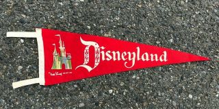 Vtg 1960s Souvenir Pennant Disneyland California Cinderella 