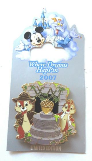 Walt Disney World pin: Where Dreams HapPin - Chip & Dale Indiana Jones,  LE 1000 2