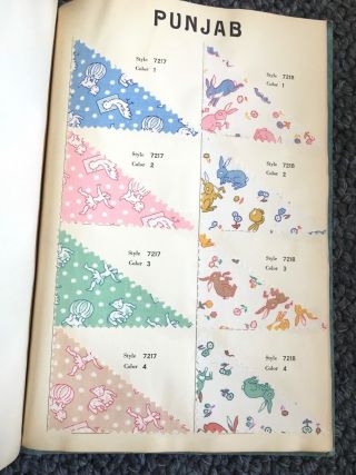 Vintage 1931 Textile Sample Book with Swatches - Cotton Fabrics with Colorways 3