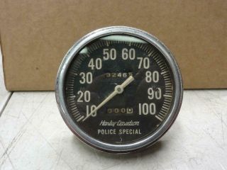 Vintage Harley Davidson Police Special 100 Mph Speedometer Panhead Shovelhead