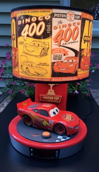 Disney Pixar Cars Lightening Mcqueen Talking Lamp / Alarm Clock