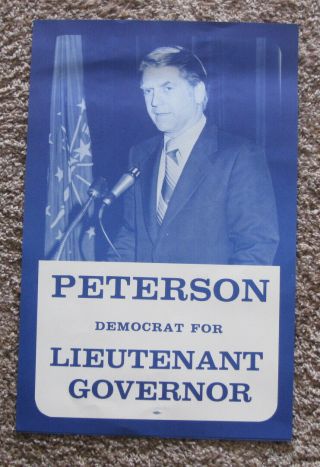 1980s Peterson For Indiana Lt.  Governor Picture Campaign Poster