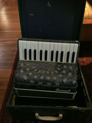 Vintage Crucianelli 12 Button Accordion In Case,  Made In Italy