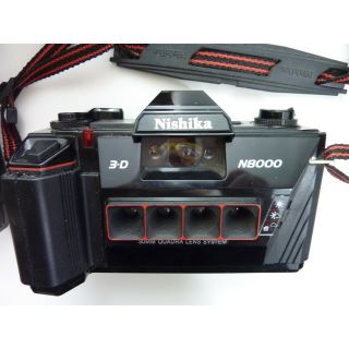 Vintage Camera Nishika N8000 35mm Quadrascopic Stereo 3D With Case 2