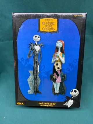 Tim Burton Nightmare Before Christmas Neca Jack And Sally Resin Figurines Nib