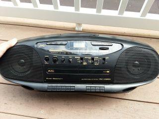 Vintage Jvc Am Fm /dual Cassette Dubbing /cd Player Boombox Stereo Model Rc - 520