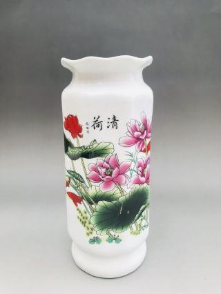 Chinese Antiques Hand Make Porcelain Lotus Pattern Vase N392