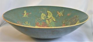 Vtg Large Oriental Bowl With Children And Chinese Characters 9 7/8 Inches