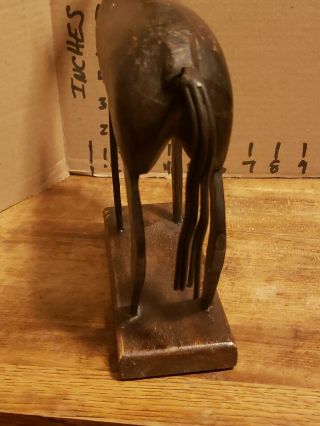 Vintage mid century Horse hand carved wood and metals 3