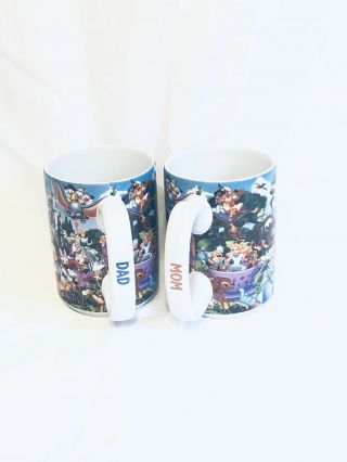 Dad & Mom Walt Disney World Coffee Mugs Mickey Mouse 3d 14 Oz Cups