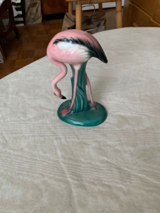Vintage 7 " Will George Hand Painted Flamingo Figurine