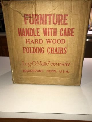 Vintage Leg - O - Matic Folding Chairs,  Gold Vinyl Seats,  Wicker Backs