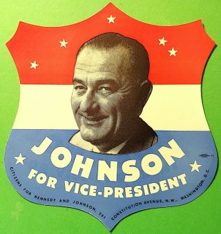 12 Vintage 1960 Election Lyndon B Johnson For Vice President Paper Badge Signs