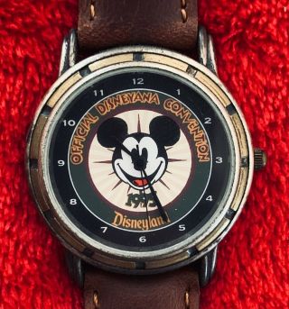 Disney 1995 Disneyland Official Disneyana Convention Logo L/e Watch Mickey Mouse