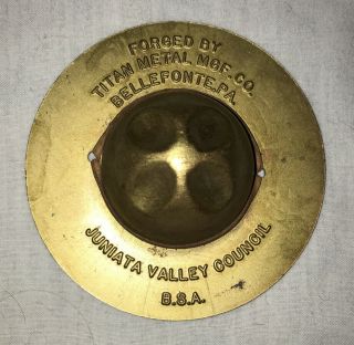 Juniata Valley Council Boy Scout Titan Metal Neckerchief Slide Bellefonte Hat