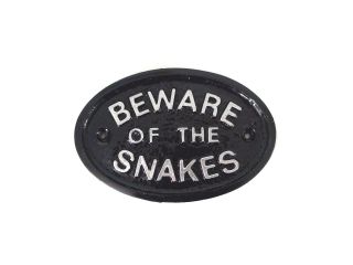 Silver Beware Of The Snakes House Door Plaque Wall Sign Garden Black