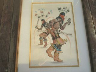 Vintage STEVE LONG Signed Lithograph Artist Proof Apache Indian Devil Dance 2