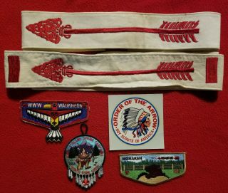 Boy Scout Bsa Oa Ordeal & Brotherhood Sashes,  Chief Decal,  Pocket & Flap Patches