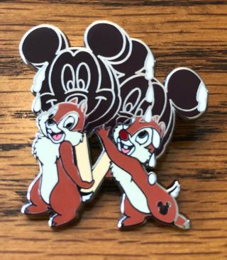 Disney Pin Chip & Dale With Food Mickey Ice Cream Bar Snack Hidden Cast Lanyard