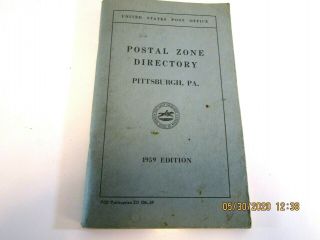 1959 Postal Directory - Pittsburgh Pa Area