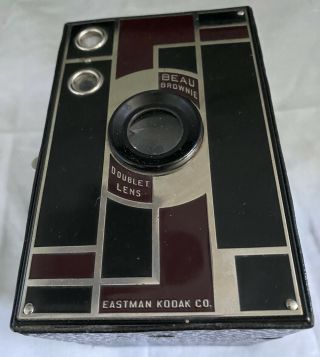 Vintage Art Deco Eastman Kodak No 2a Beau Brownie Box Camera With Doublet Lens