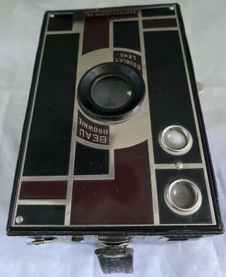Vintage Art Deco Eastman Kodak No 2A Beau Brownie Box Camera With Doublet Lens 2